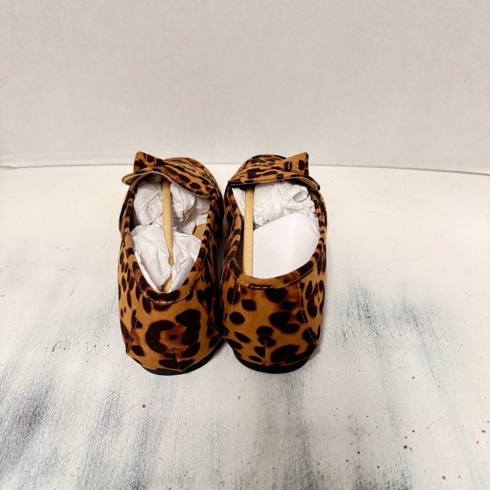 Journee Collection Womens Marci Slip On Round Toe Loafer Flats Leopard 9 Suede - Picture 4 of 9